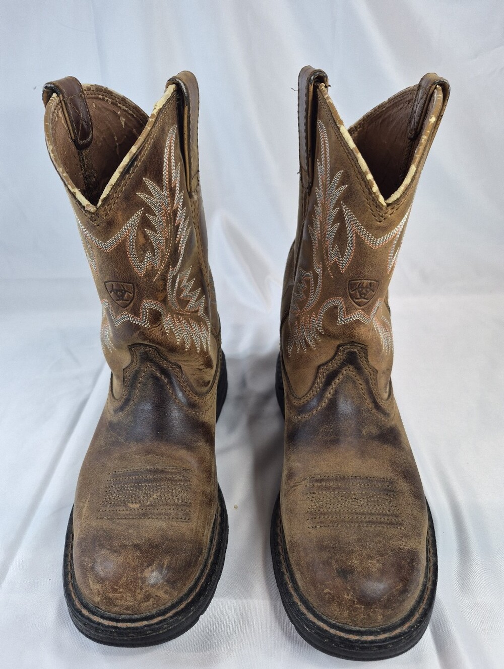Ariat WorkHog Women's Pull On Work Boots Brown Leather Composite Toe US 7.5
